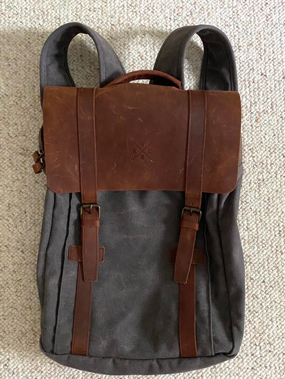 Heavy-duty Canvas Leather Backpack